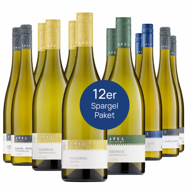 Asparagus Package 12 from Weingut Apel, featuring twelve white wines that are the perfect accompaniment to asparagus and spring dishes