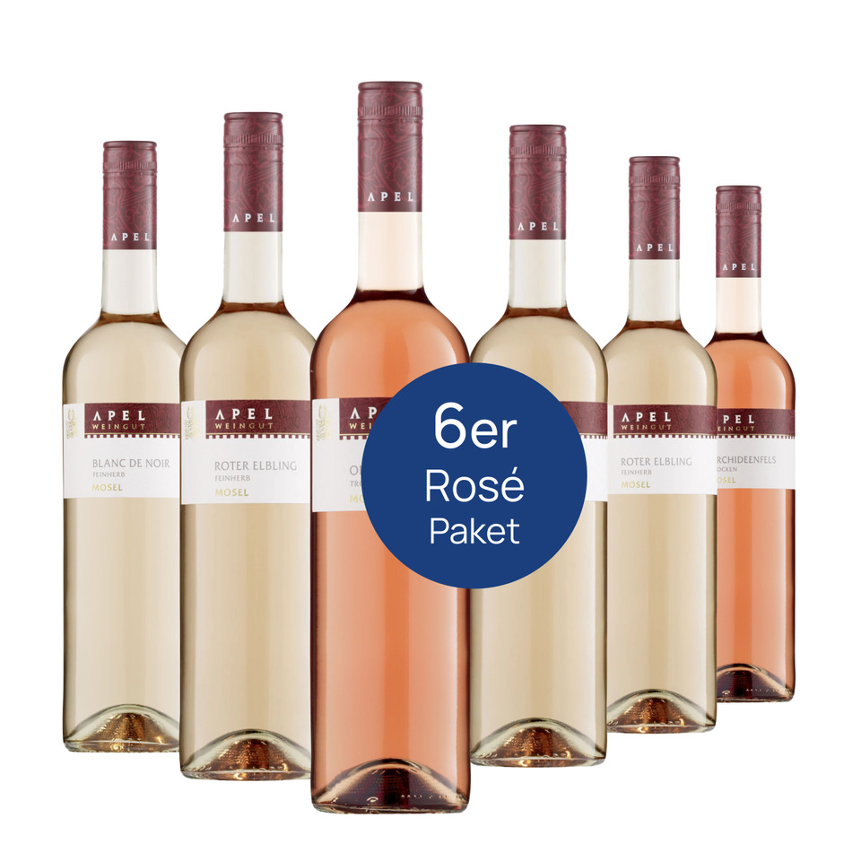 Rosépaket 6 mit Orchideenfels Rosé, Blanc de Noir und Rotem Elbling Rosé von Apel